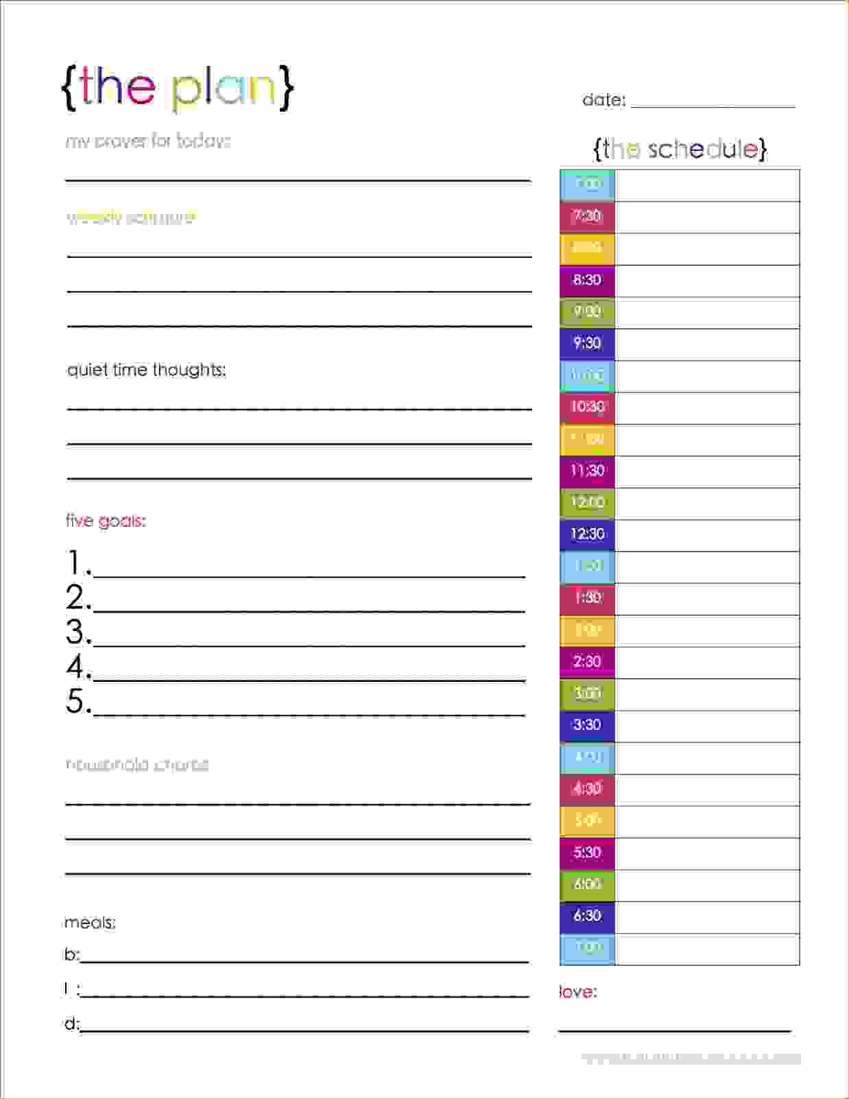 8 free printable daily planner pages memo formats