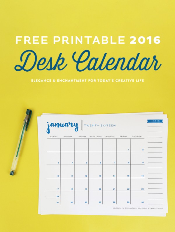 free printable 2016 desk calendar todays creative life