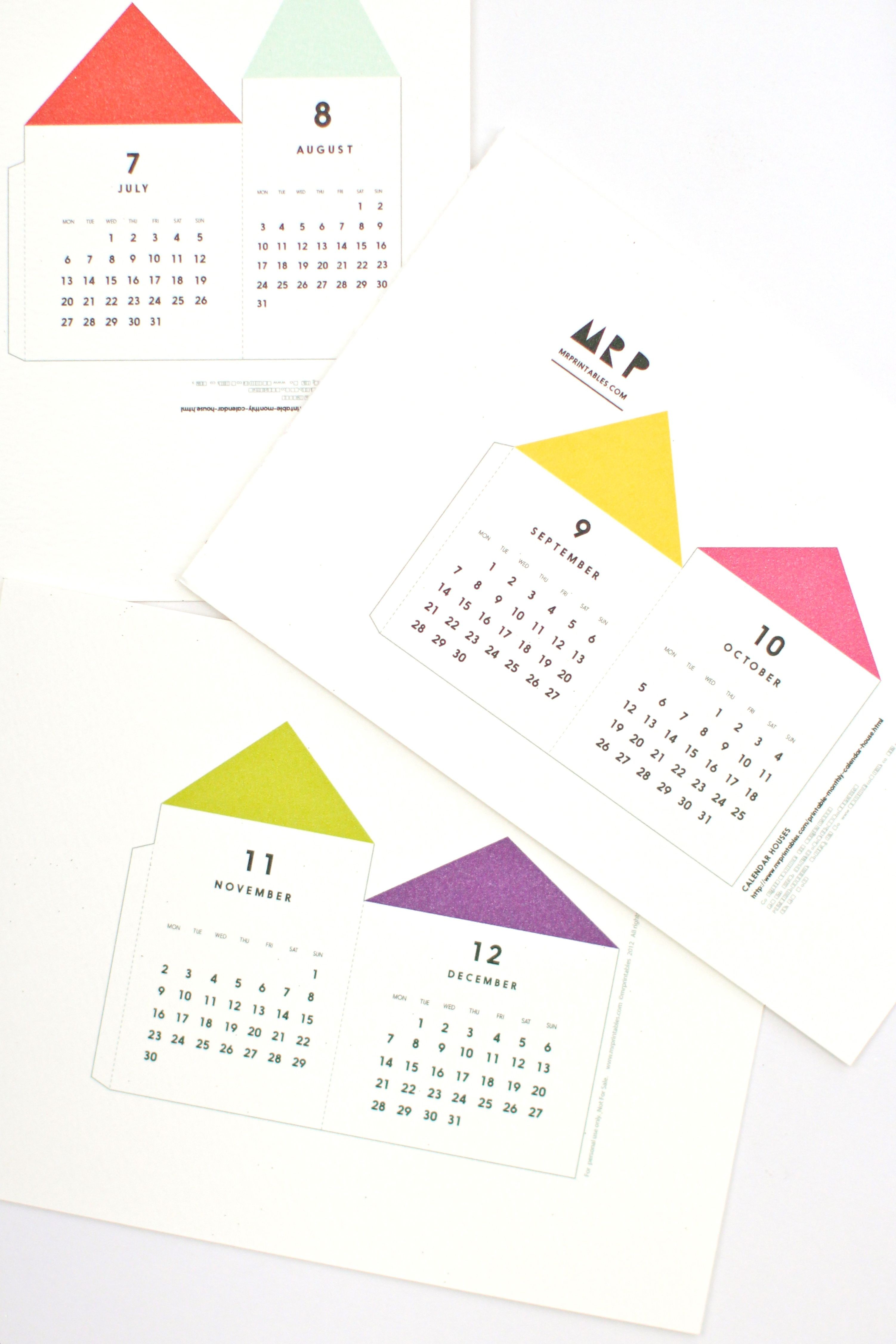 diy printable desk calendar