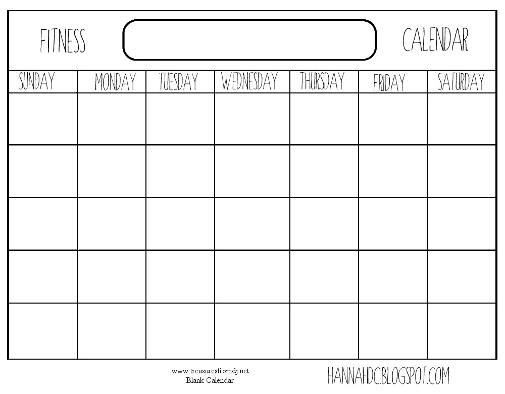 8 best images of printable blank workout calendar free