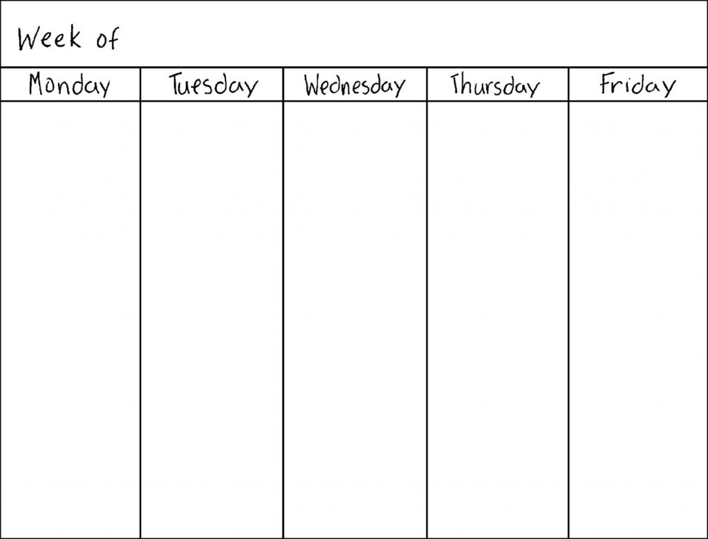 8 best images of work week calendar printable free