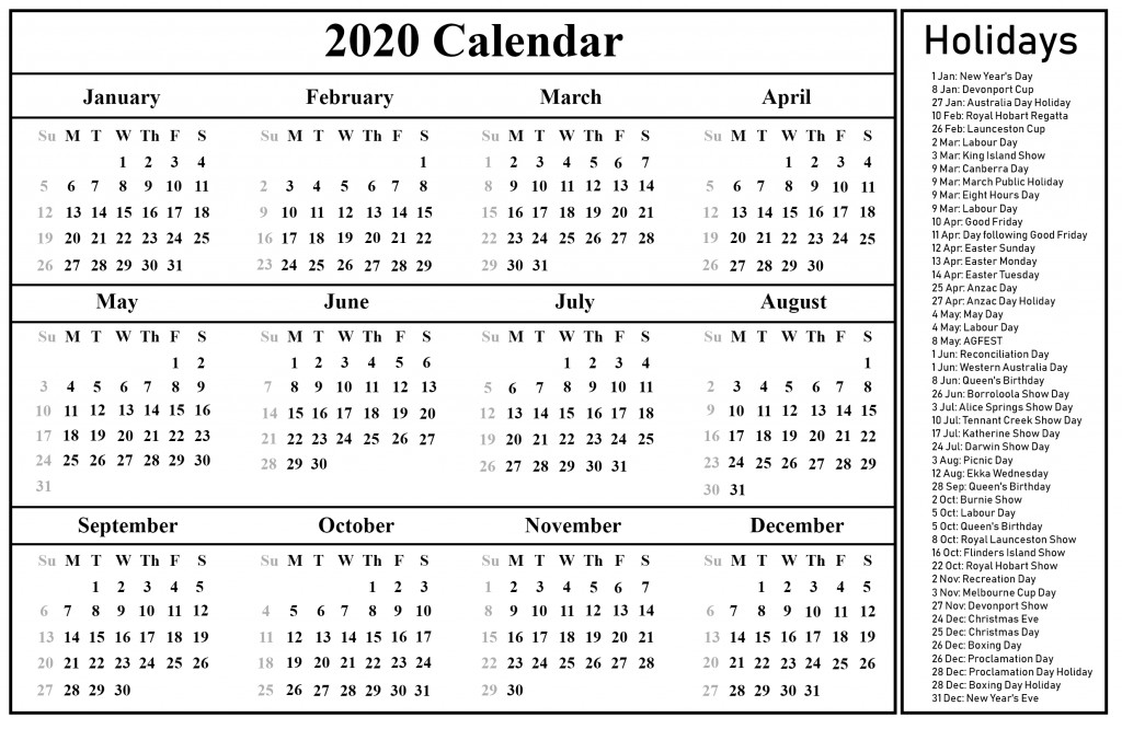 printable free blank australia 2020 calendar pdf excel