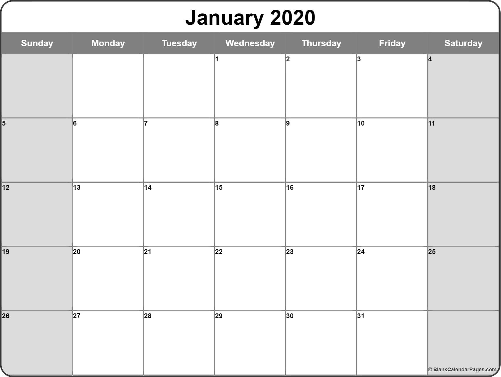 january 2020 calendar 56 templates of 2020 printable