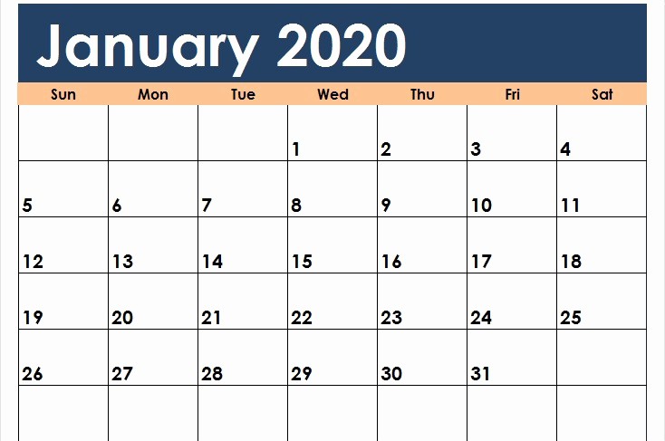 free january calendar 2020 printable template blank in pdf