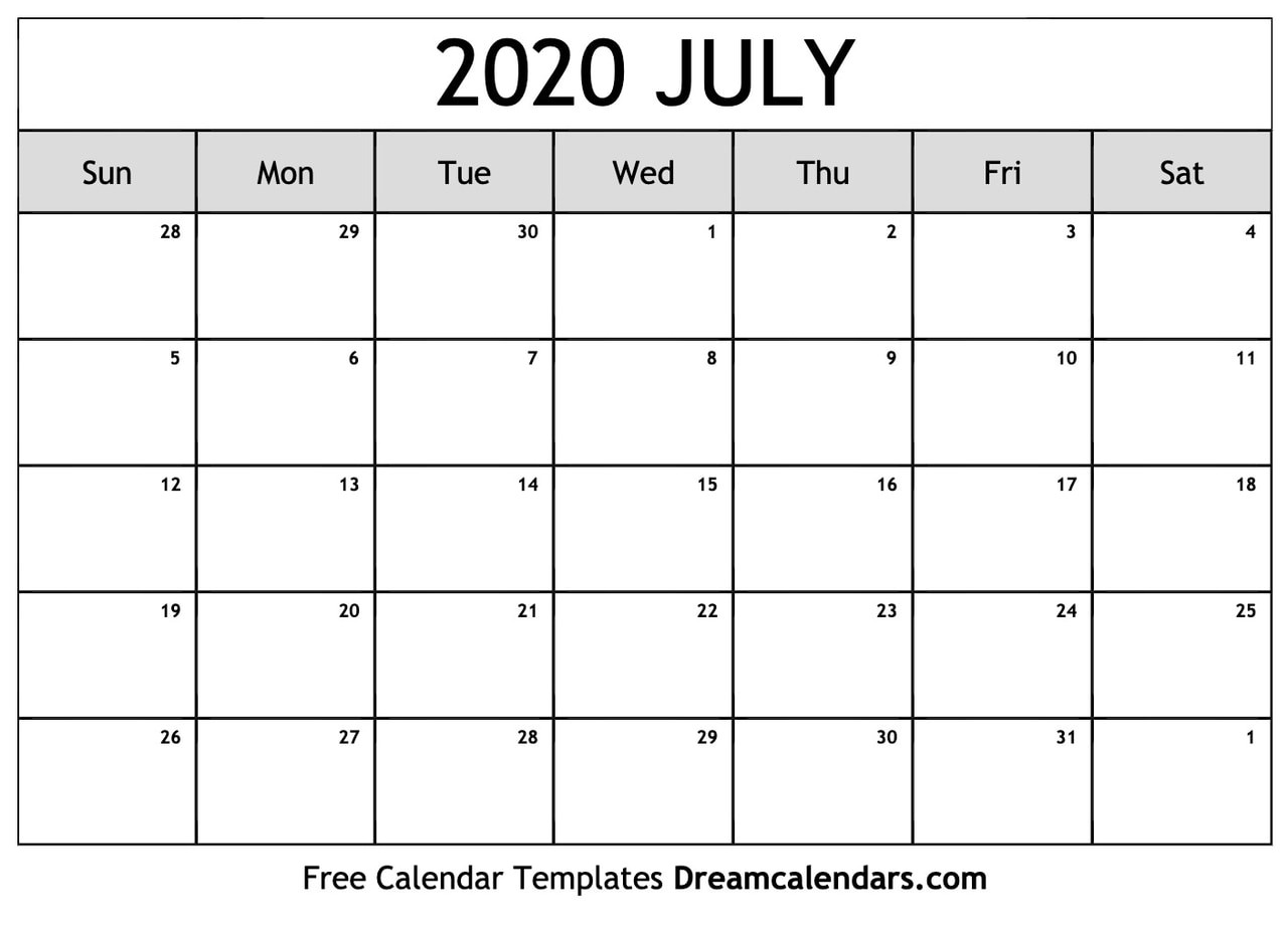 printable blank july 2020 calendar on we heart it