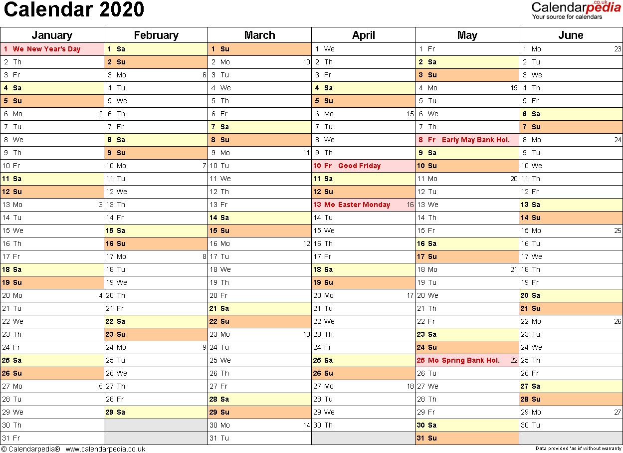 calendar 2020 uk 17 free printable pdf templates