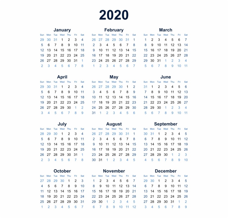 2020 calendar transparent background png year at a
