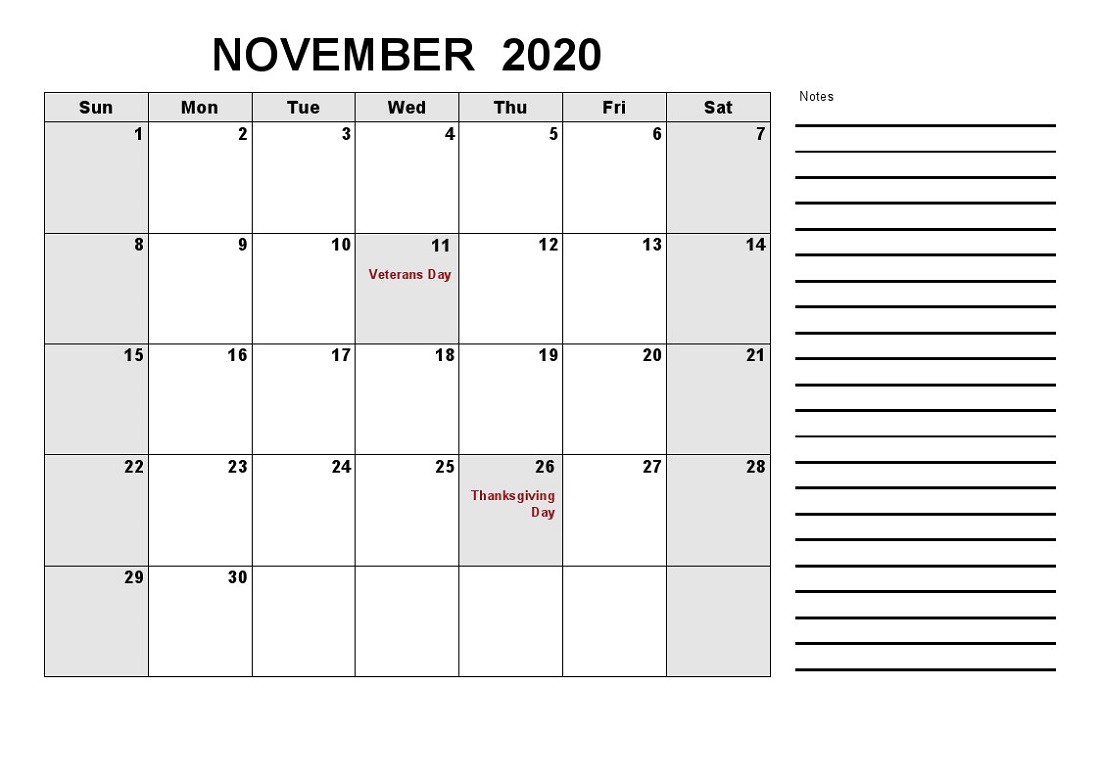 2020 calendar with holidays printable all months
