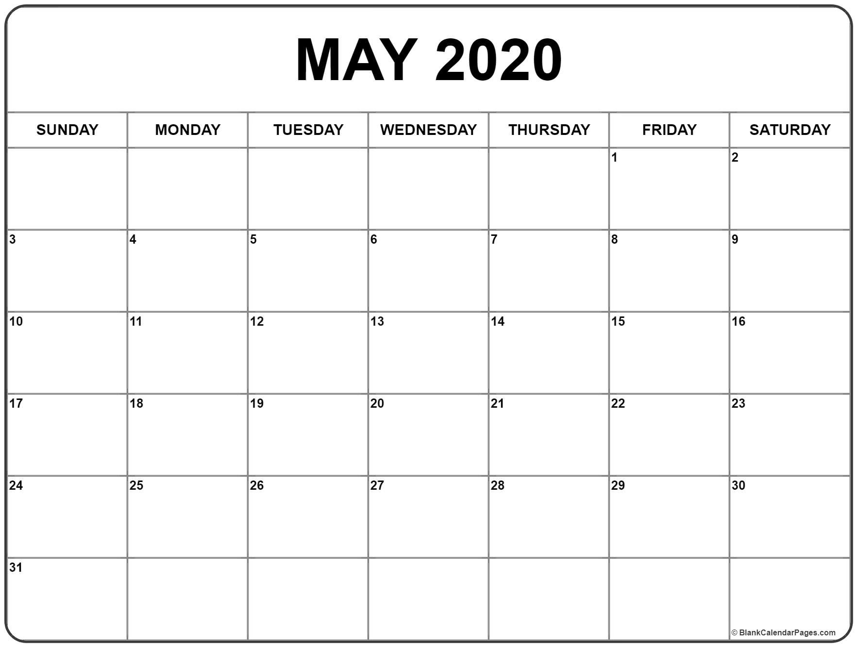 may 2020 calendar free printable monthly calendars
