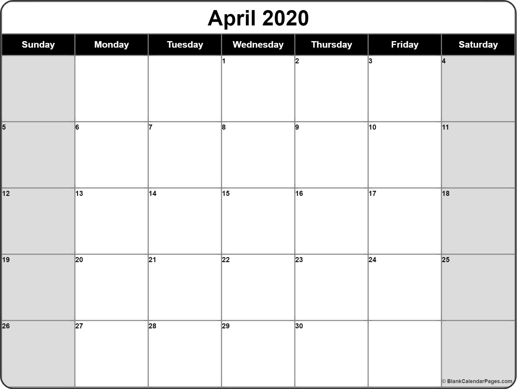 april 2020 calendar 56 templates of 2020 printable