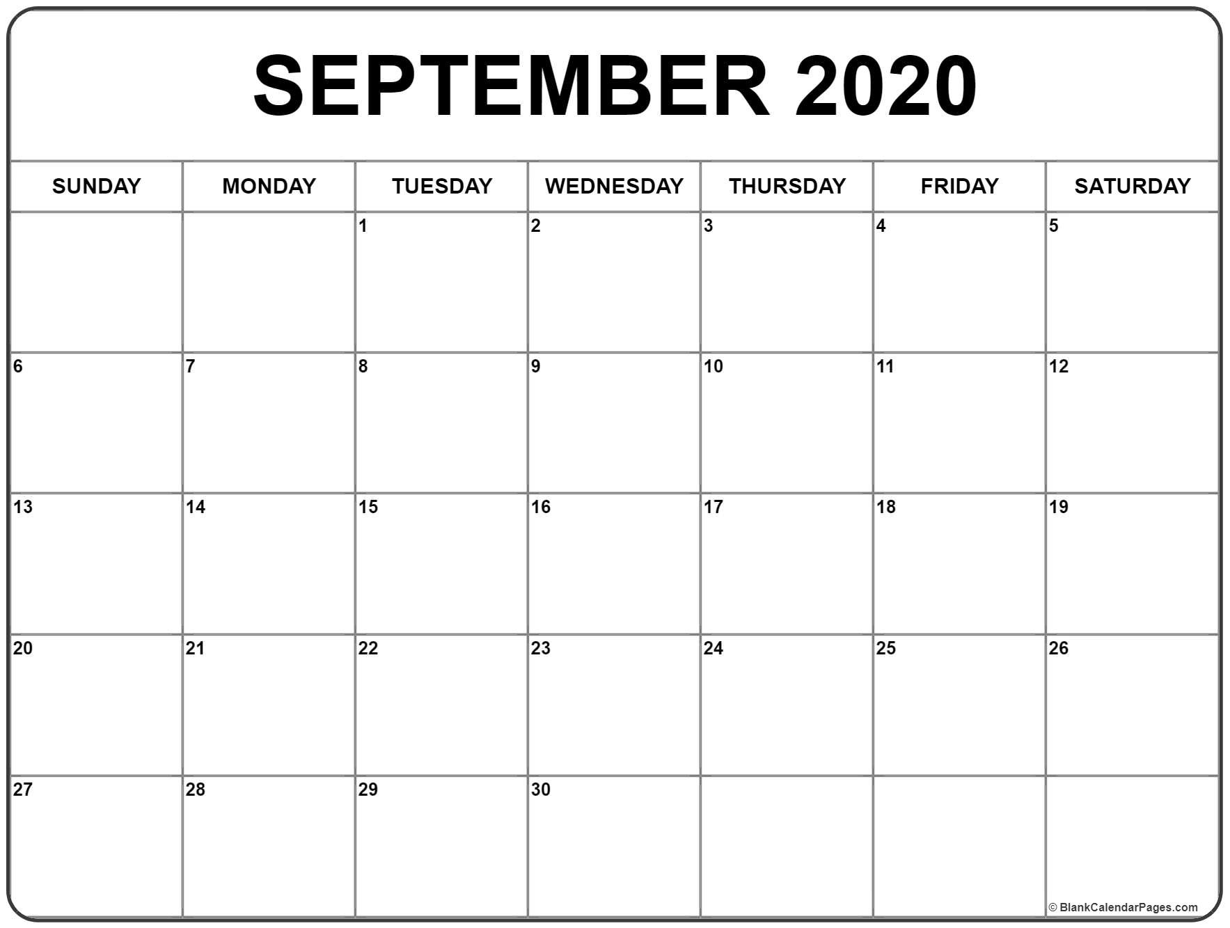 september 2020 calendar free printable monthly calendars