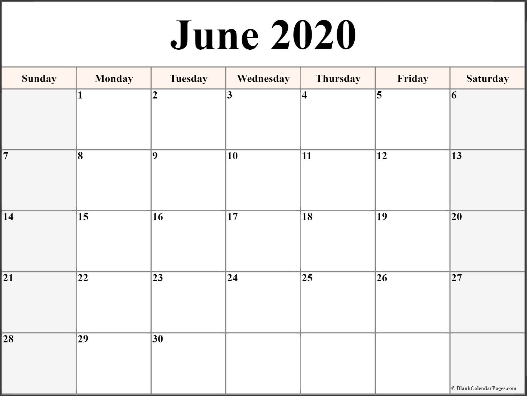 june 2020 calendar free printable monthly calendars