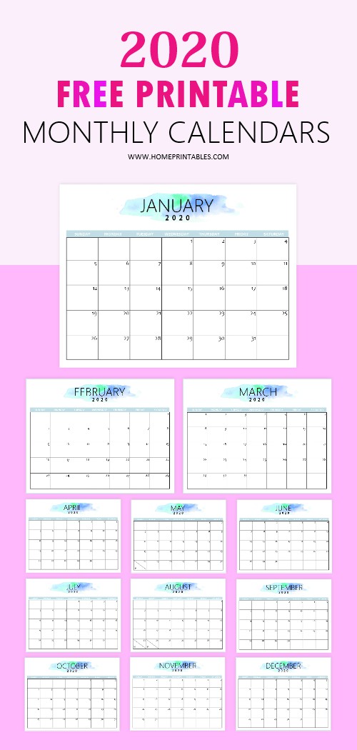 free 2020 calendar printable simple and very pretty