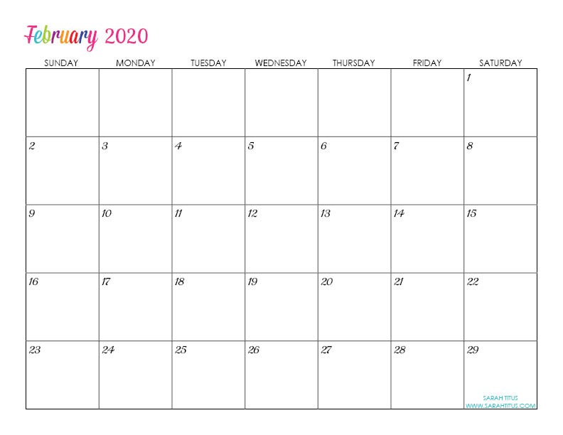 custom editable 2020 free printable calendars sarah titus