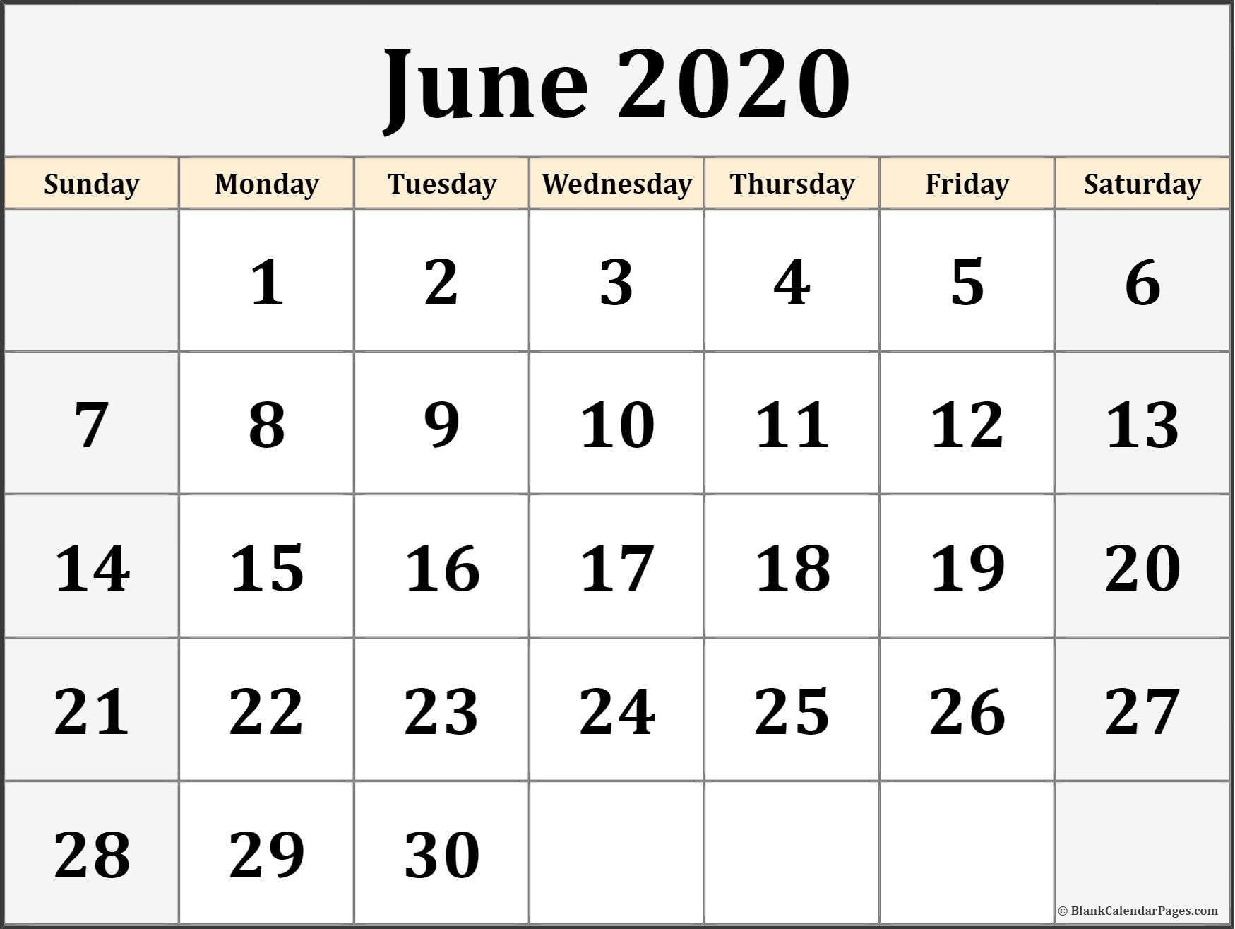 june 2020 calendar free printable monthly calendars