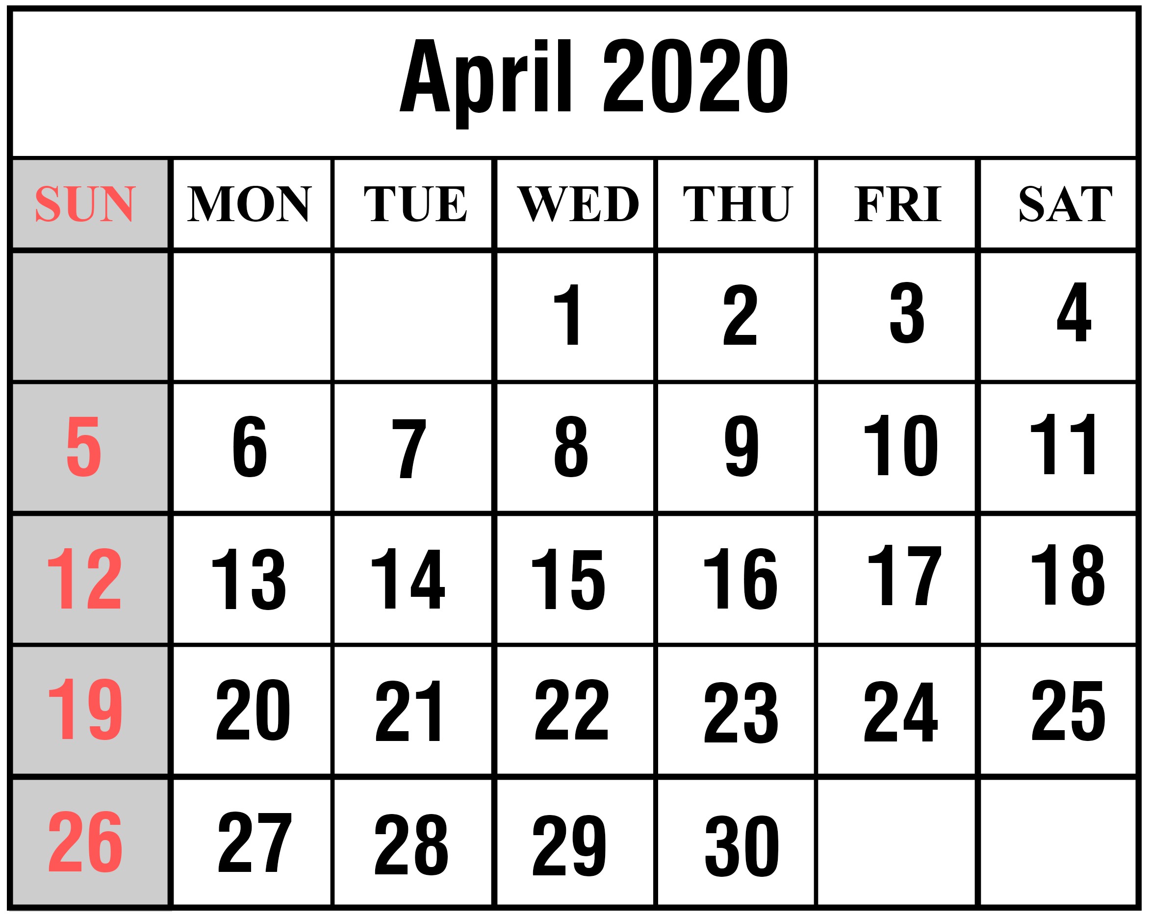 how to schedule your month with april 2020 printable