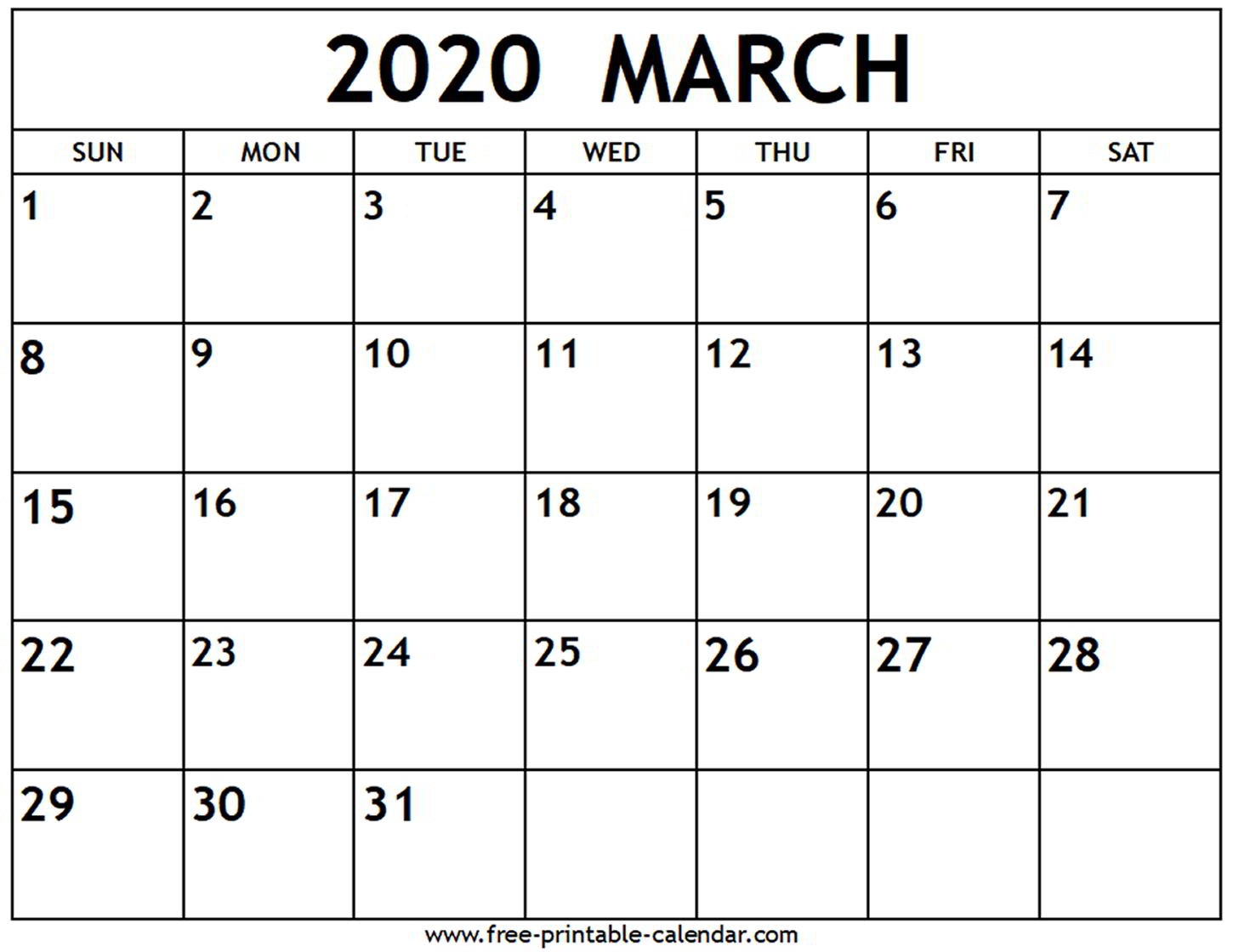 march 2020 calendar free printable calendar com