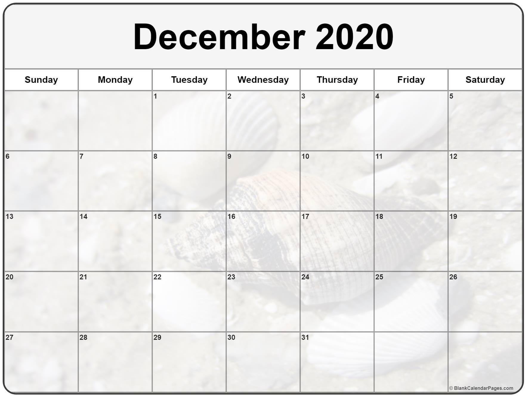 collection of december 2020 photo calendars with image