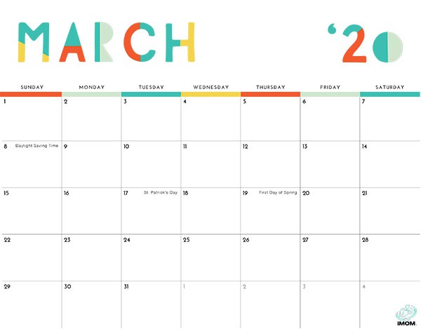 2020 colorful printable calendar for moms imom