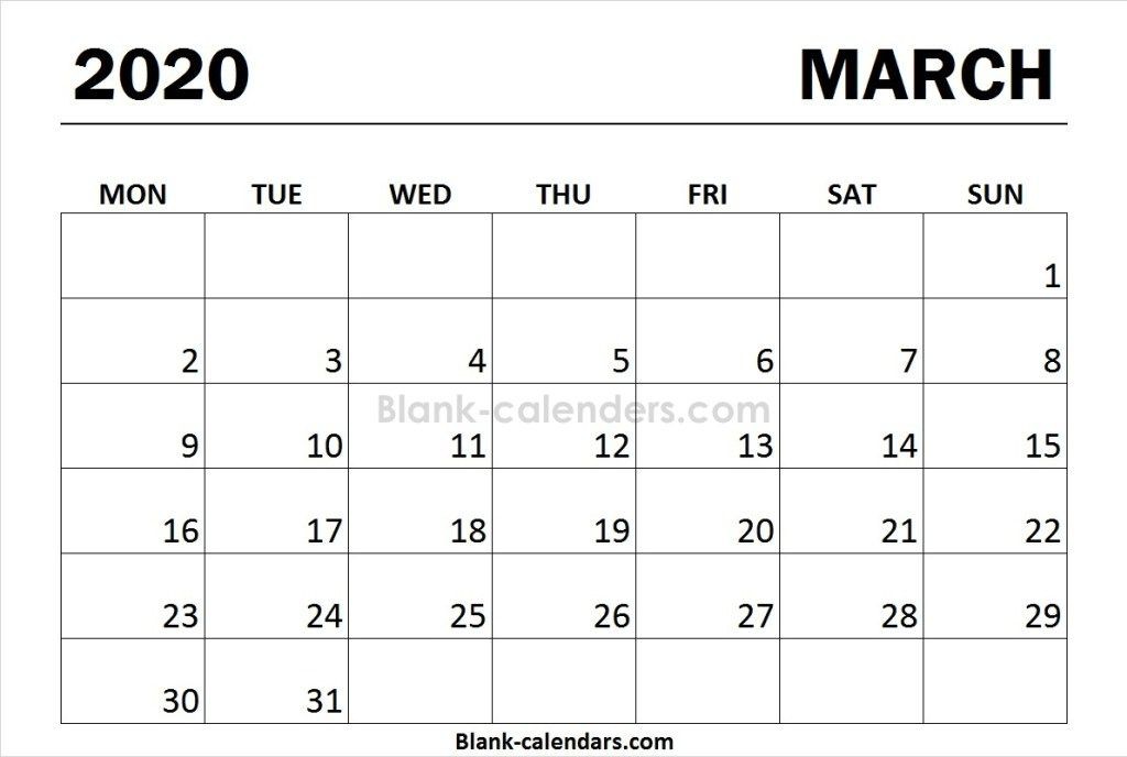 print calendar 2020 march monday start 2020 calendar