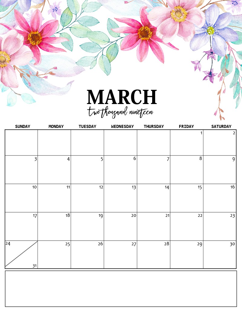 cute march 2019 calendar word free printable calendar