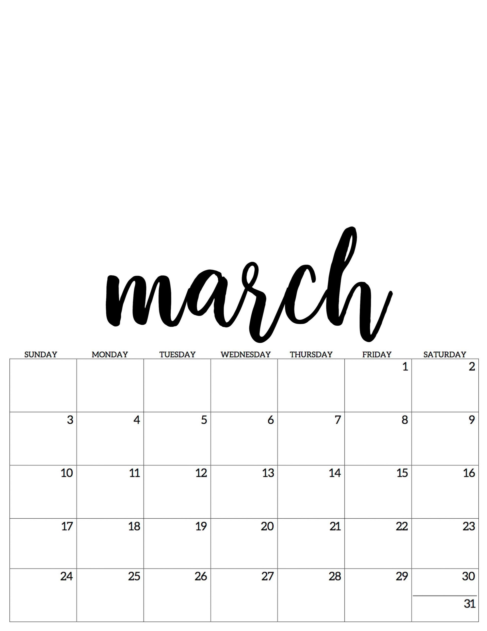 cute march 2019 calendar word free printable calendar