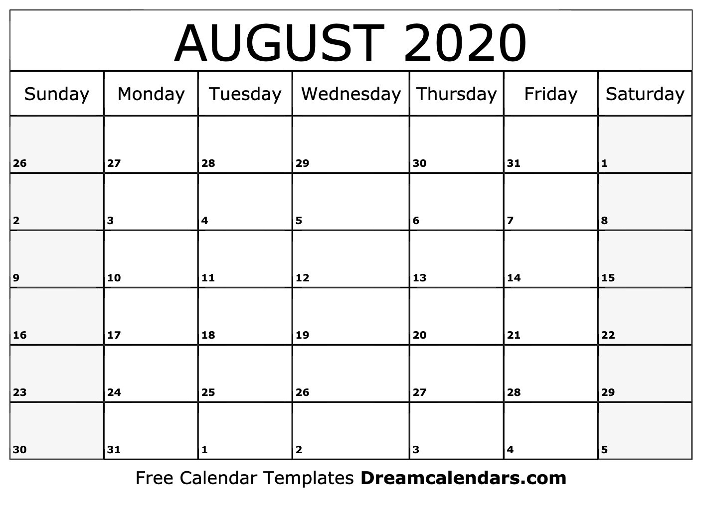 printable august 2020 calendar