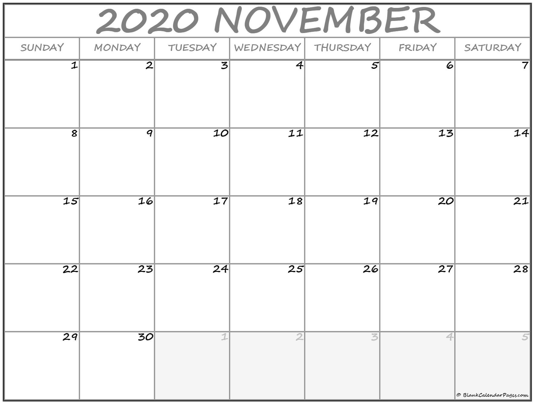 november 2020 calendar 56 templates of 2020 printable