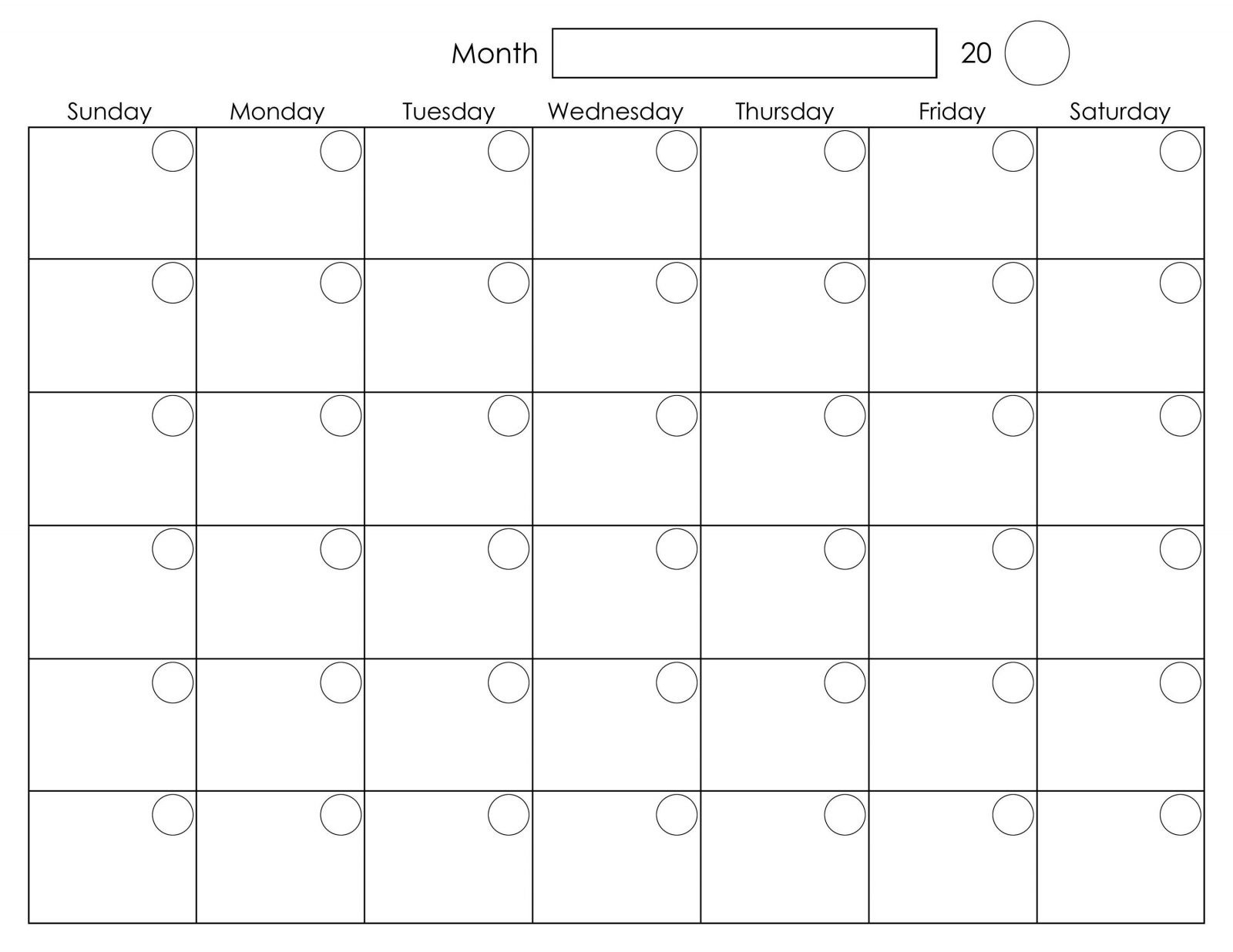 Blank Monthly Planner Starts On Monday | Calendar Template ...