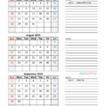 Three Month 3 Month Calendar Printable