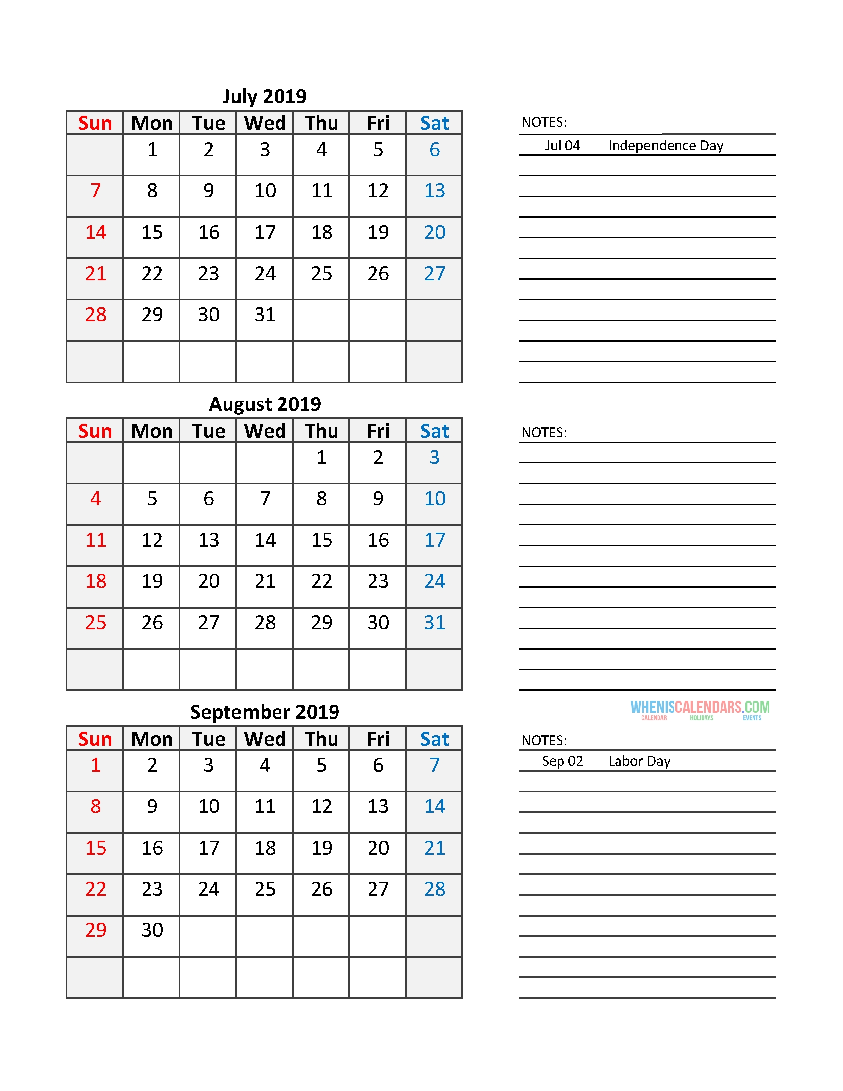 Blank 3 Month Calendar 2020 Printable | Calendar Template ...
