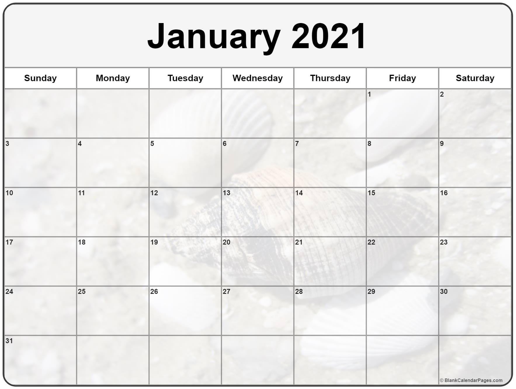 collection of january 2021 photo calendars with image filters