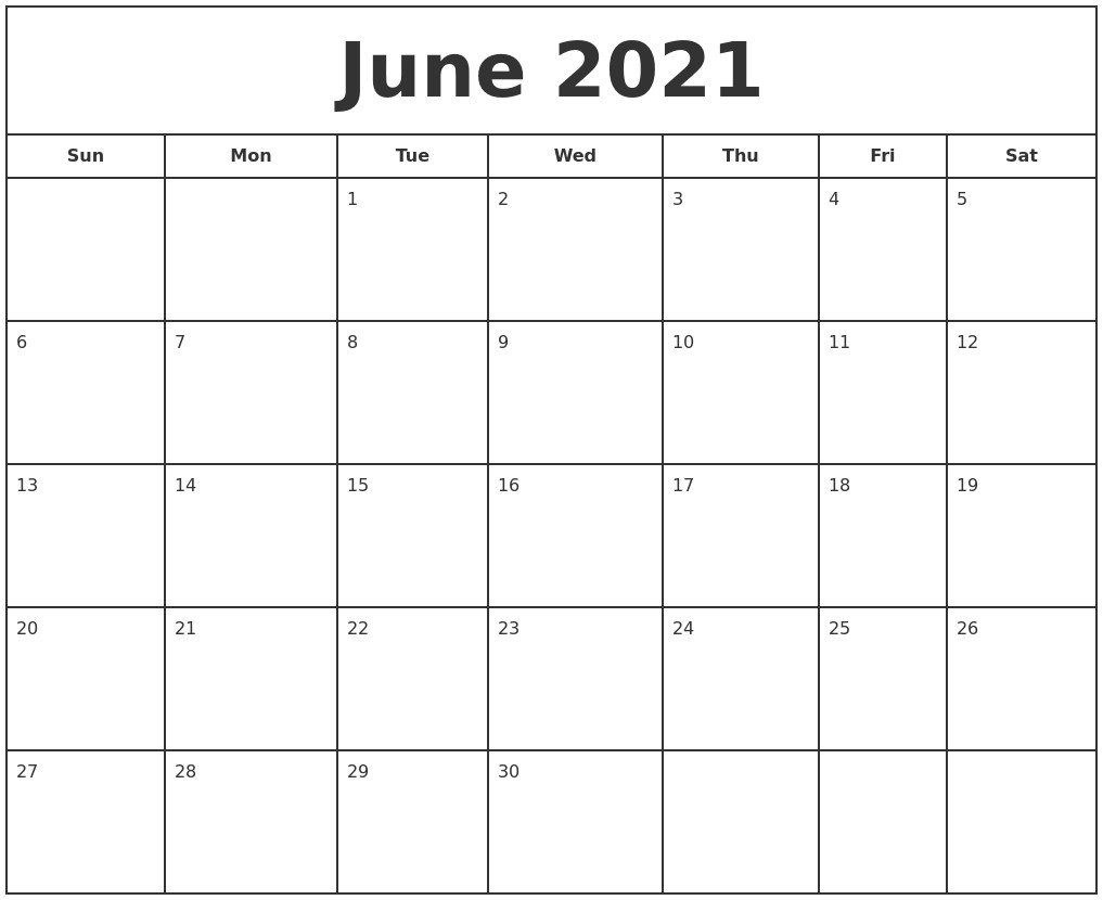 june 2021 print free calendar