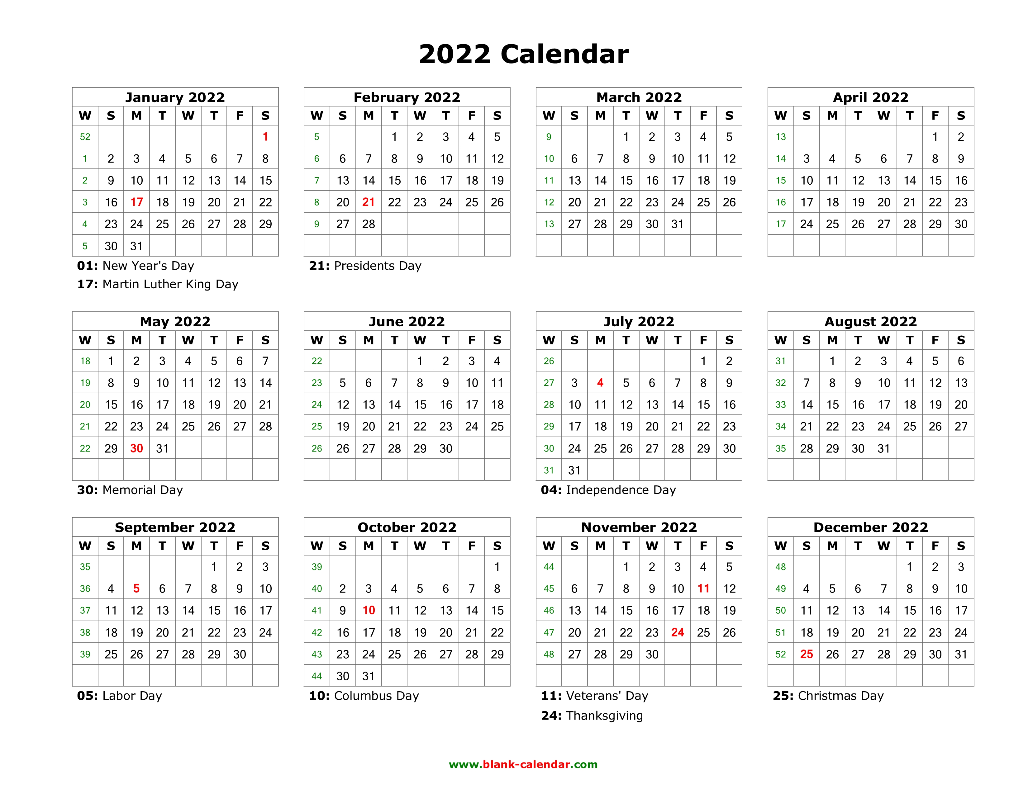 12 Month Calendar 2022 Printable PRINTABLE CALENDAR 2021