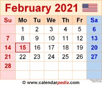 february 2021 calendar templates for word excel and pdf
