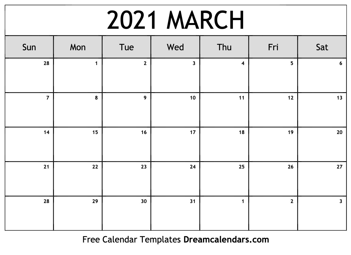 printable march 2021 calendar