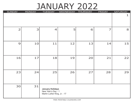 2022 Calendar Style 3 - Free Printable Calendars