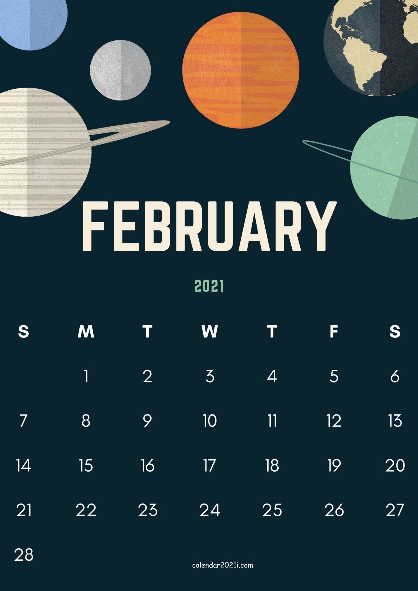 february 2021 cute calendar design belajar ilustrasi