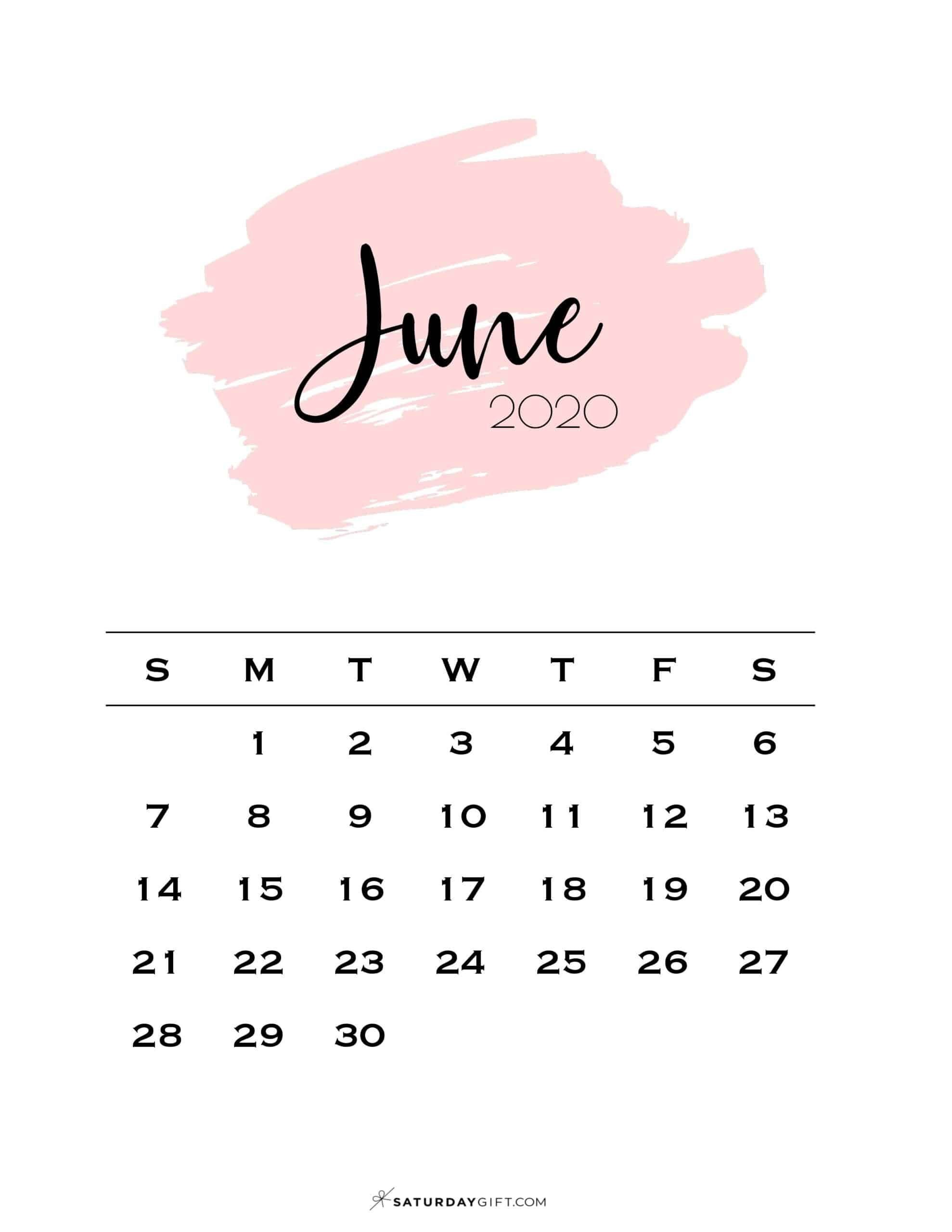 cute free printable june 2021 calendar saturdaygift