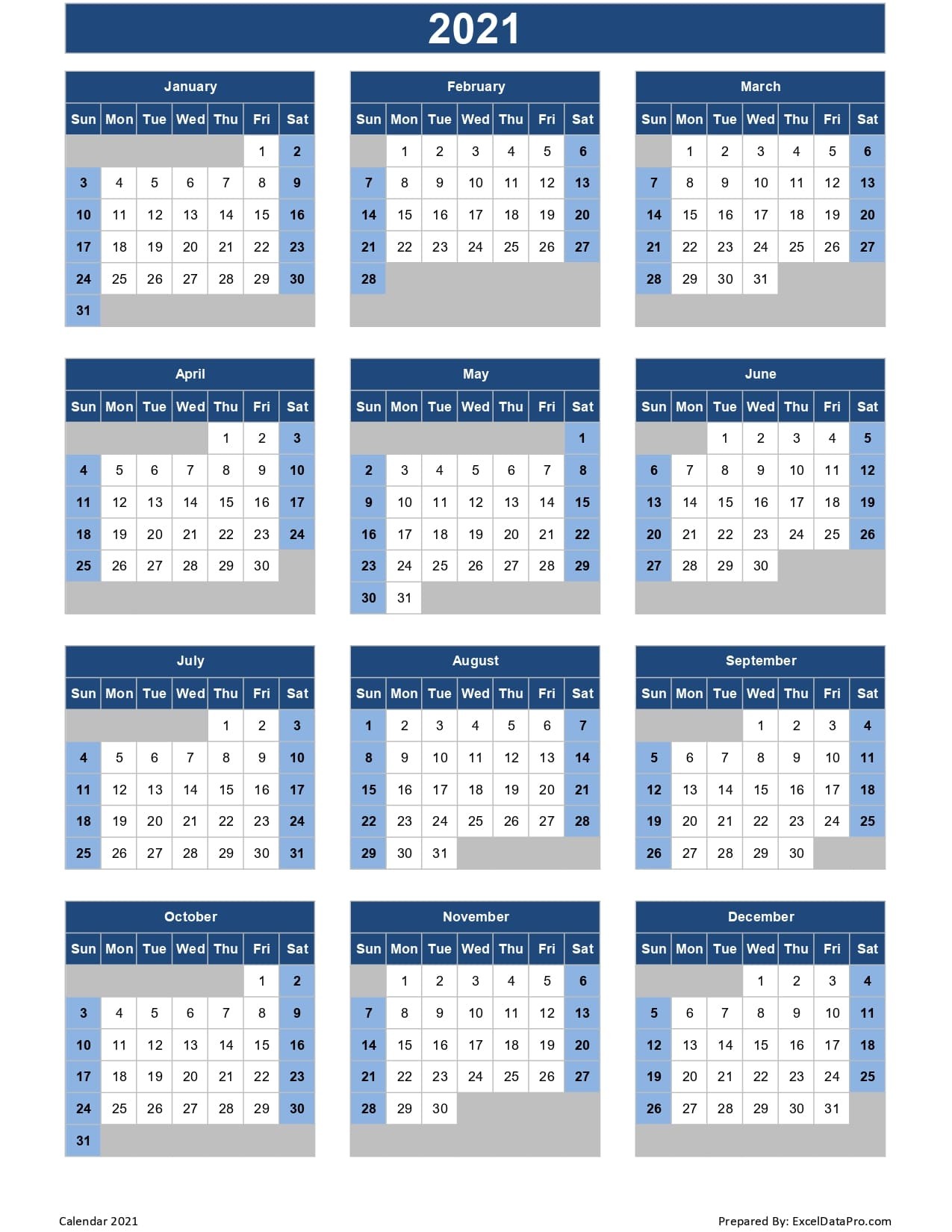 download 2021 yearly calendar sun start excel template