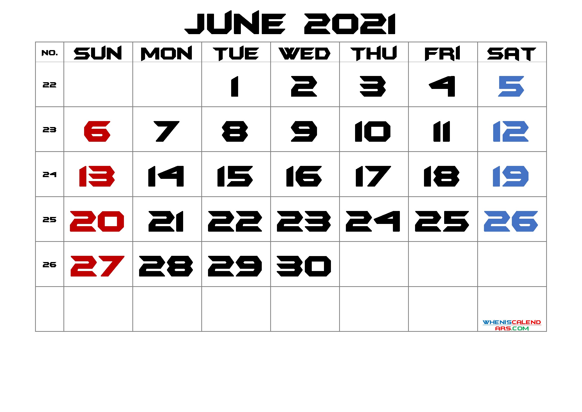 june 2021 printable calendar with week numbers free premium