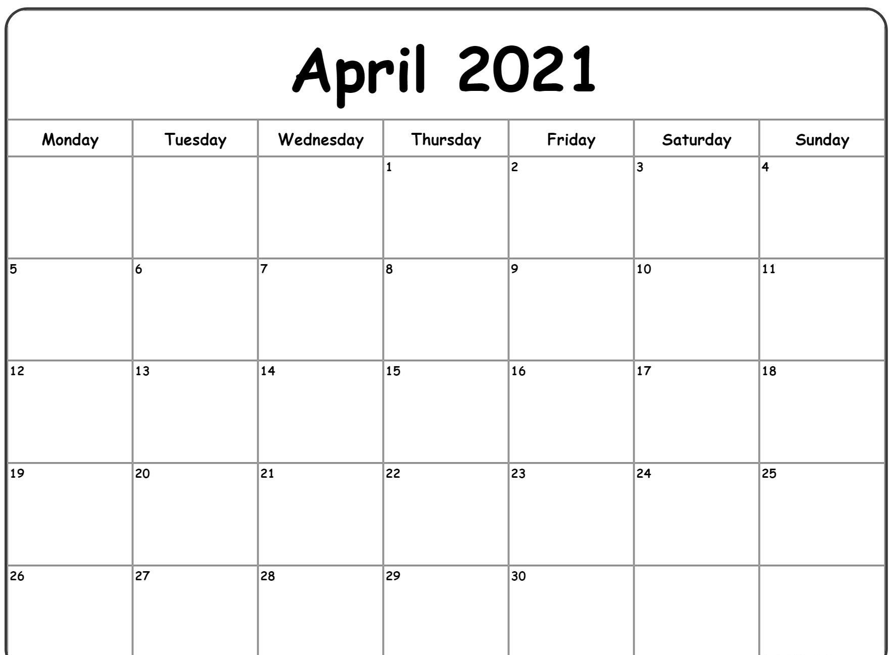April 2021 Printable Calendar Word Excel Template Download